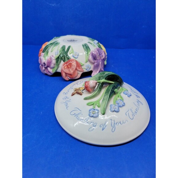Fitz & Floyd Candy Trinket Dish "Thinking of You" Gift Collectible - Picture 5 of 12